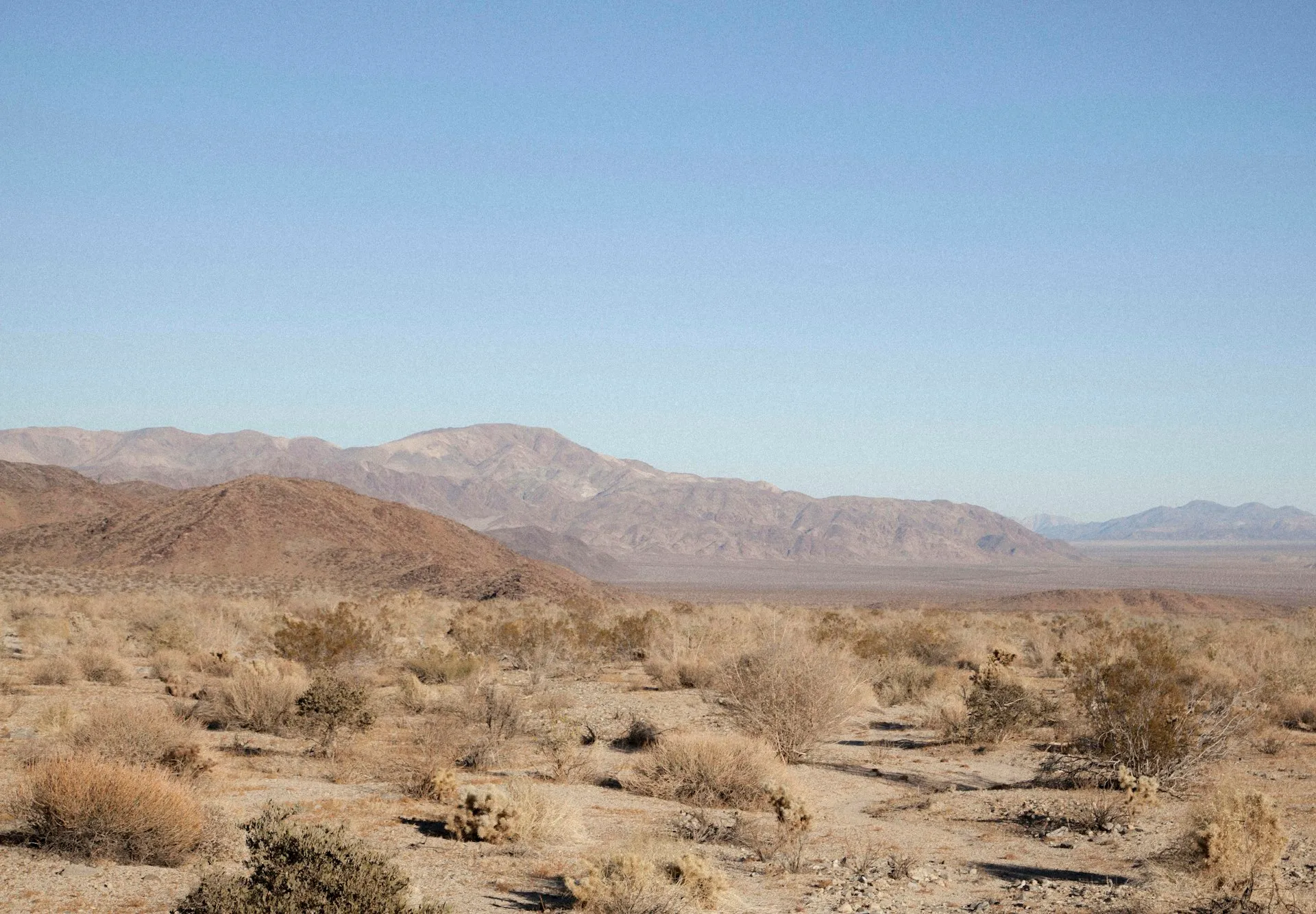 Rolling desert hills near Morongo Valley, California