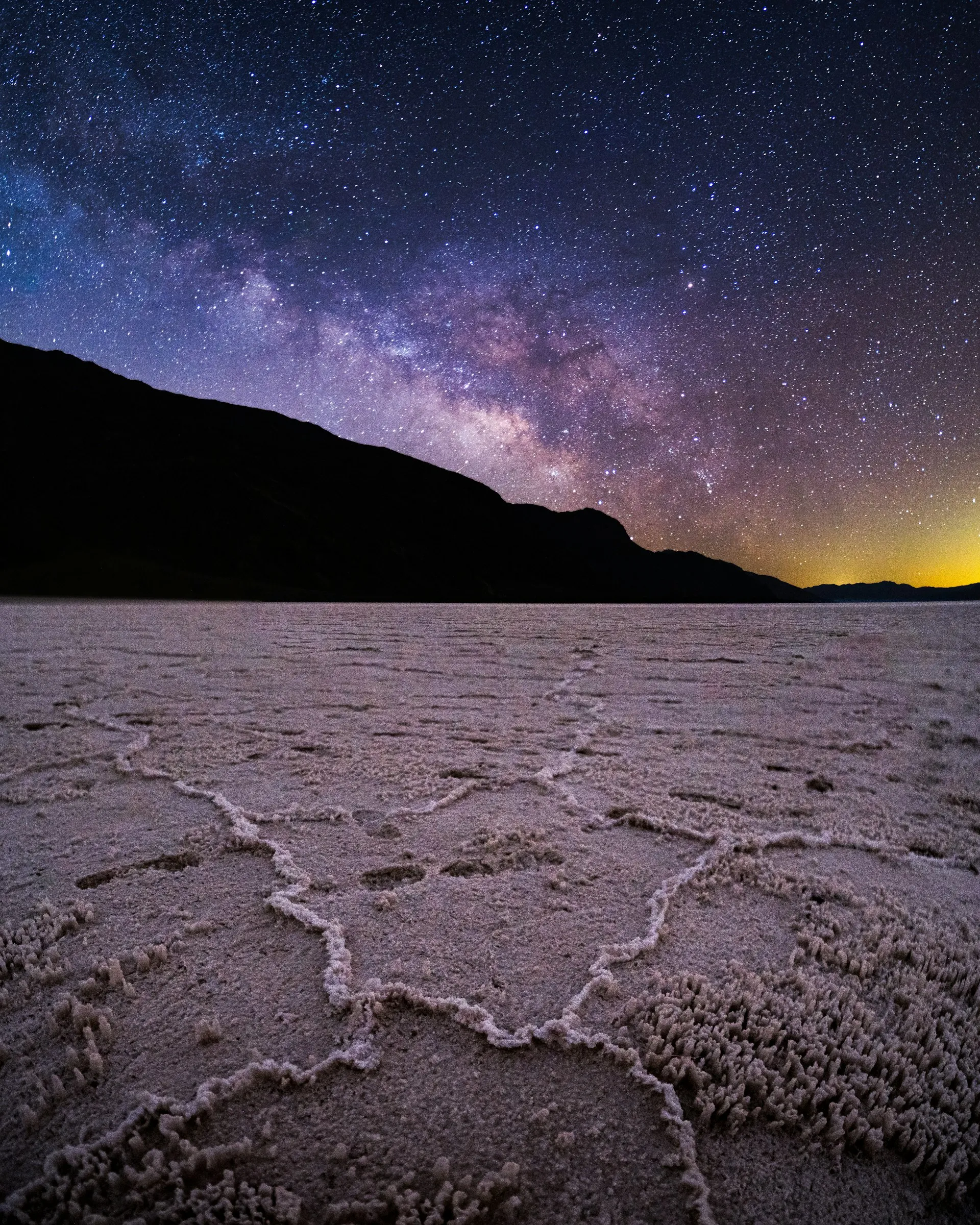 Milky Way stretching across the desert night sky